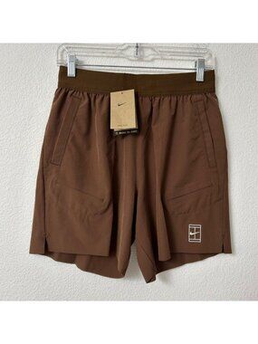 Nike Dri-Fit Court Advantage 6" Tennis Shorts FZ6913-259 Size S Brown #1